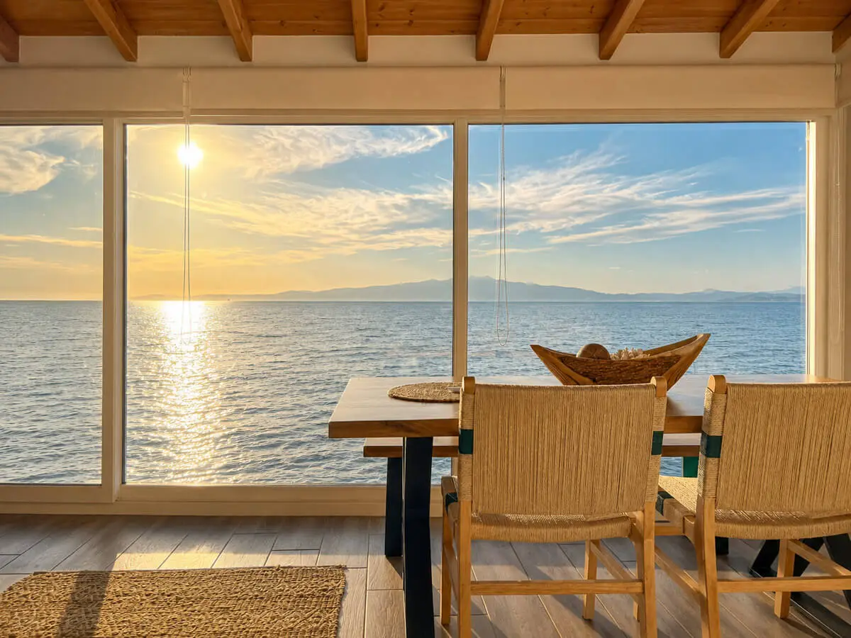 The view from the sitting table inside Navis Luxury